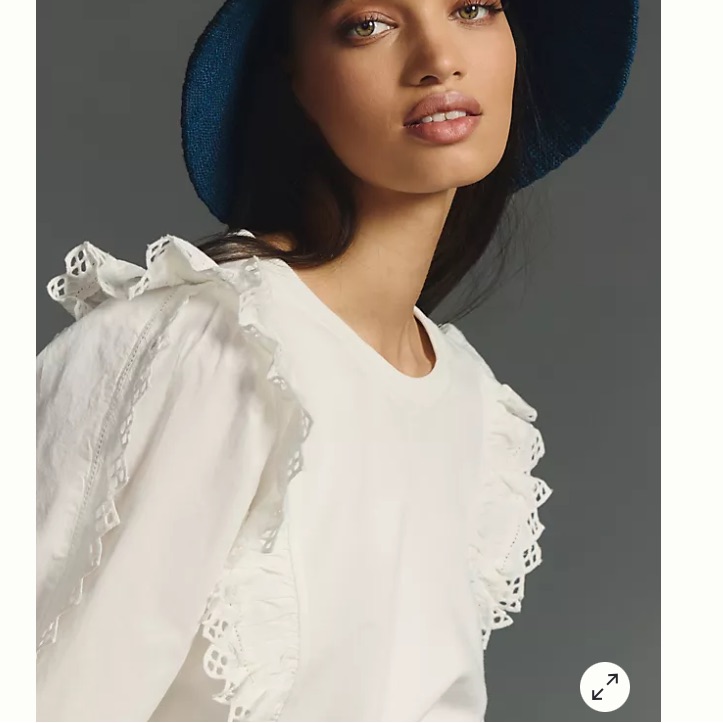 Anthropologie Ruffle-Sleeve Top